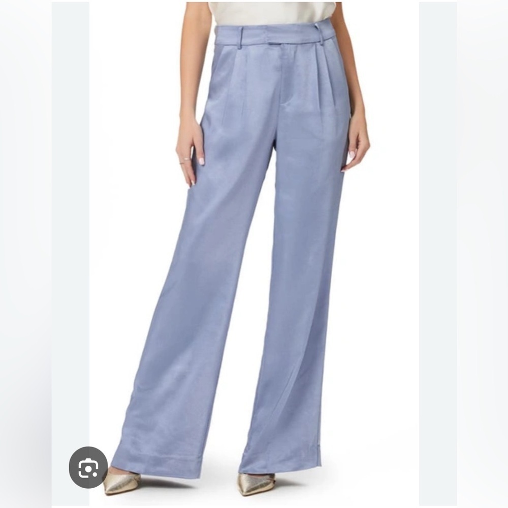NWT PAIGE Elyana Satin Trouser- Iced Slate 2/4